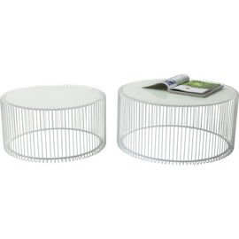 Zestaw dwóch stolików kawowych Wire White Kare Design 80179 