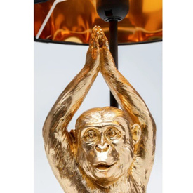 LAMPA STOŁOWA ANIMAL YOGA MONKEY Ø25X48 CM CZARNO-ZŁOTA