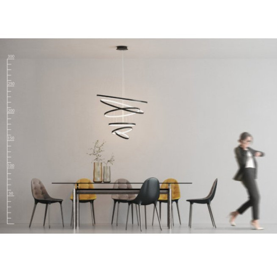 Nowoczesna lampa wisząca Weel 6 Long Black Azzardo