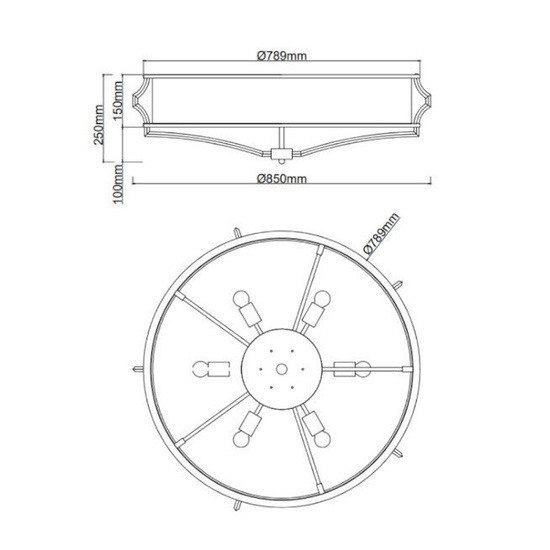Plafon Stesso PL Gold / Nero L styl NOWOJORSKI