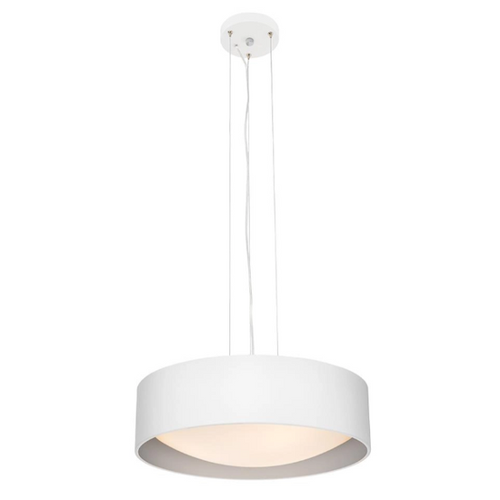 Lampa wisząca VERO biała, 45 cm, srebrne wnętrze KASPA