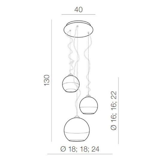 LAMPA WISZĄCA SILVER BALL 3 AZZARDO