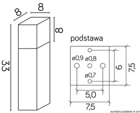 Słupek ogrodowy CUBE CB-330 BL