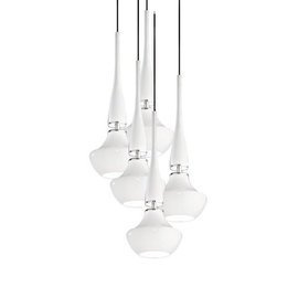 Biała lampa wisząca do wysokich pomieszczeń Tasos 5 Azzardo