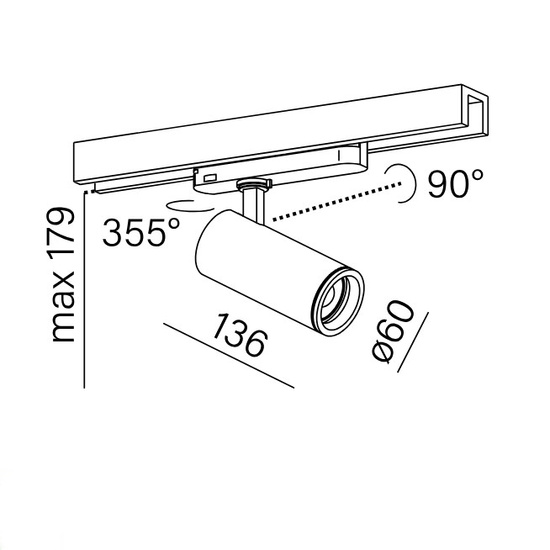 HYPER zoom LED track Dali Ø60 AQform