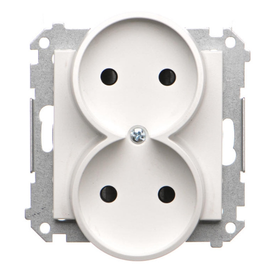 Gniazdo wtyczkowe podwójne bez uziemienia Simon 55 TG2MCZ.01/111