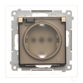 Gniazdo pojedyncze z klapą transparentną typu Schuko Simon 55 