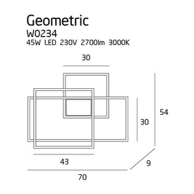 KINKIET GEOMETRIC BIAŁY W0234  MAXLIGHT