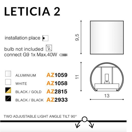 Kinkiet Leticia 2 biały Azzardo