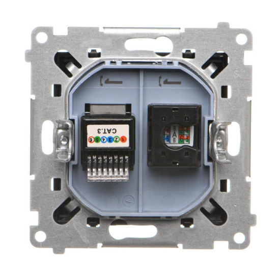 Gniazdo komputerowe RJ45 kat. 5e + telefoniczne RJ12 Simon 55 