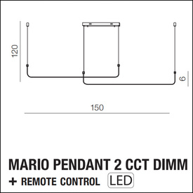 Sterowana pilotem lampa wisząca Mario  2 Azzardo AZ5446