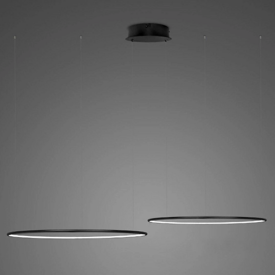 Lampa wisząca Ledowe Okręgi No.2 60cm 3k czarna ściemnialna