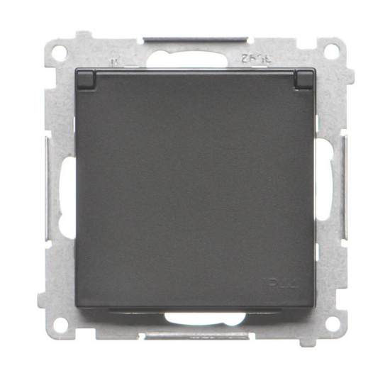 Gniazdo pojedyncze z klapą typu Schuko Simon 55 