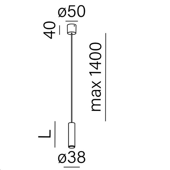 Lampa wisząca tuba 20 cm PET mini LED 3000K 41°  AQform