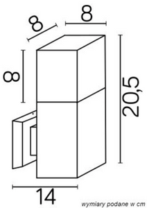 Kinkiet zewnętrzny CUBE CB-K AL