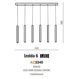 Lampa wisząca Izolda 6 Azzardo