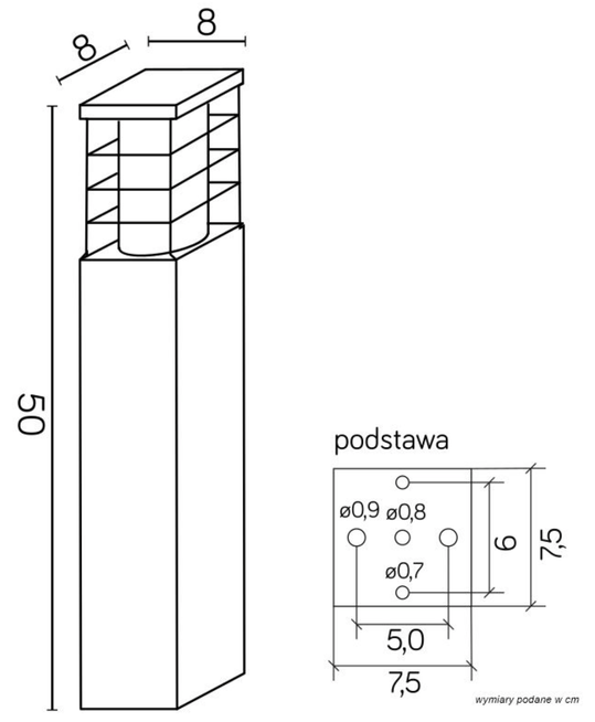 Słupek ogrodowy RADO II 2 DG SU-MA