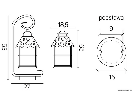Lampa stojąca zewnętrzna CADIZ K 4011/1/Z SU-MA