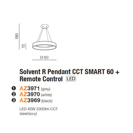 Lampa wisząca Solvent R 60 cm PILOT + Smart WiFi Azzardo
