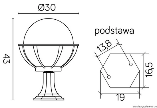 Lampa stojąca KULE Z KOSZYKIEM K 4011/1/KPO 250
