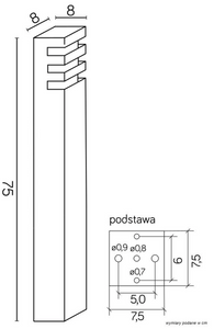 Słupek ogrodowy RADO 1 AL SU-MA