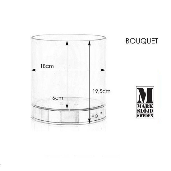 Podświetlany transparentny wazon BOUQUET MARKSLOJD 107326