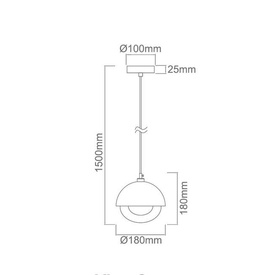 Lampa wisząca Bao I Cromo IP44 Orlicki Design 