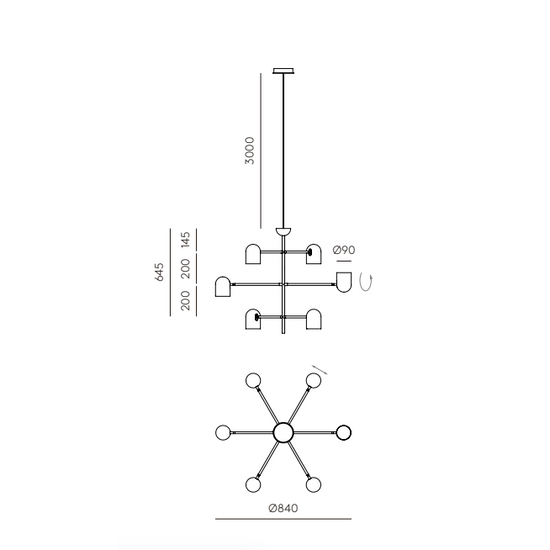 Lampa wisząca PIPE C1293/6 Aromas 