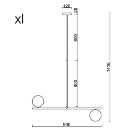 SUGURI C lampa wisząca XL czarna IP44 UMMO