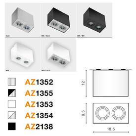 Plafon Eloy 2 czarny alu Azzardo