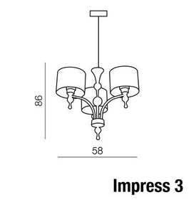 Żyrandol Impress 3 czarny AZ0498