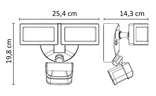Podwójny reflektor ogrodowy DUO 6556-PIR SU-MA