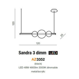 Oryginalna lampa wisząca Sandra 3 Azzardo