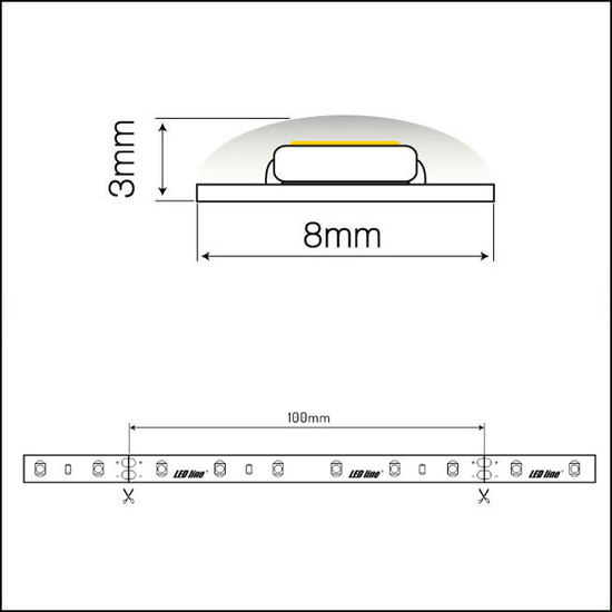Taśma 300 SMD3528 24V 6500K 4,8W IP65 Led line 240744 rolka 5 m