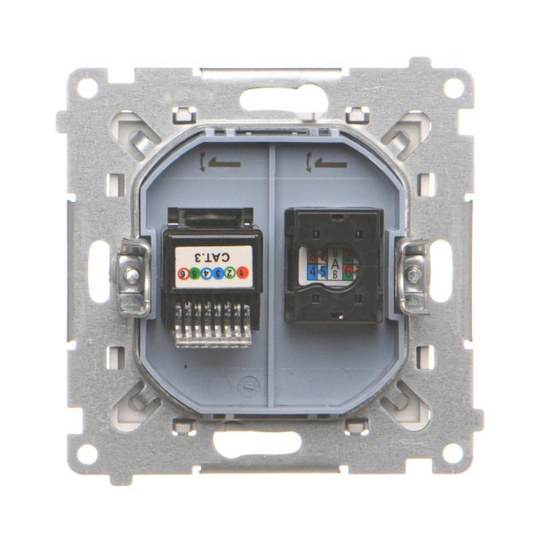 Gniazdo komputerowe RJ45 kat. 5e + telefoniczne RJ12 Simon 55 