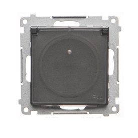 Gniazdo pojedyncze z klapką transparentną IP44 Simon 55