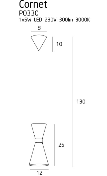 LAMPA WISZĄCA CORNET 1 P0330 MAXLIGHT