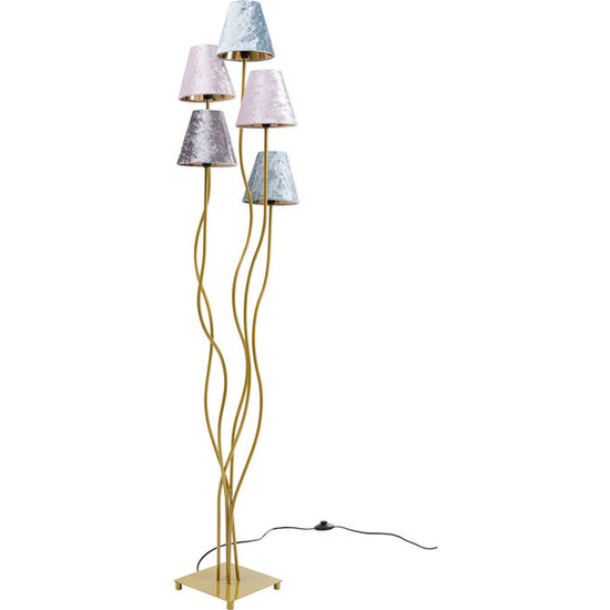 Złota lampa podłogowa FLEXIBLE VELVET  Kare Design