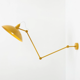 Kinkiet na wysięgniku musztardowy MELOS 808PL_G14 ALDEX