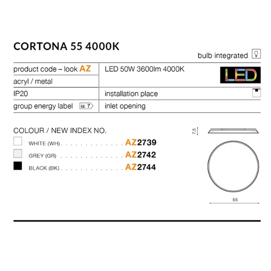 Plafon Cortona 55 AZ2739 Azzardo