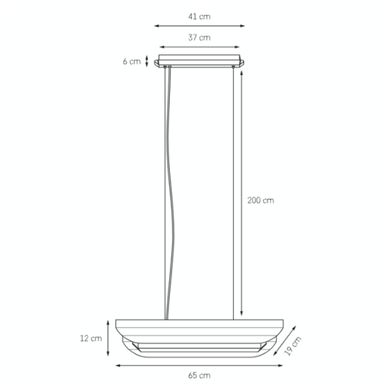 Lampa wisząca liniowa APOLIN 65 cm, czarno-biała KASPA