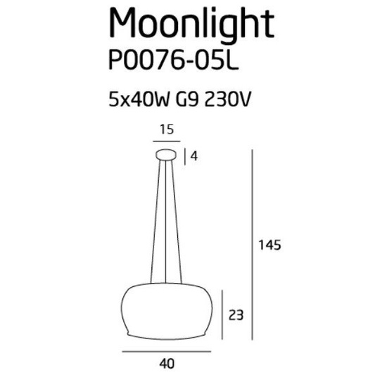 LAMPA WISZĄCA MOONLIGHT P0076-05L MAXLIGHT