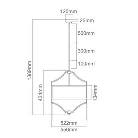Lampa wisząca Stesso Chrom M STYL NOWOJORSKI