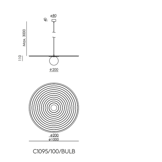 Lampa wisząca TICO C1095/100/BULB Aromas 
