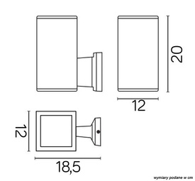 Kinkiet zewnętrzny Suma Adela 8002 BL