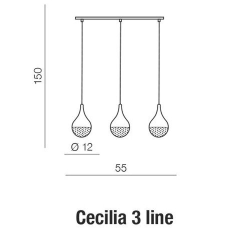 Lampa wisząca Cecilia 3 LINE Azzardo