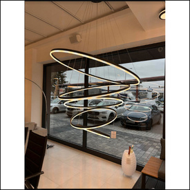 Ściemnialna lampa wisząca Halo 150 + 120 + 100 + 80 + 60 Black Azzardo + pilot