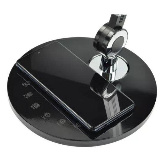 Lampka biurkowa LED MAX z ładowarką indukcyjną wireless czarna BL025E