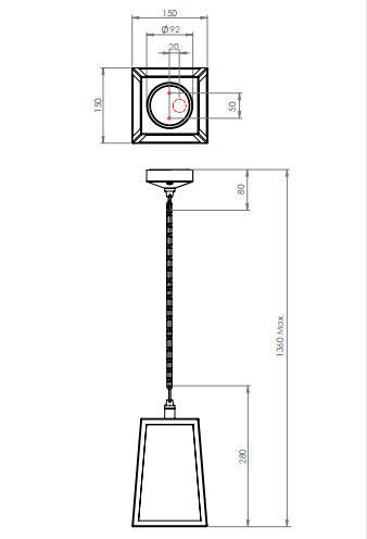 OPRAWA WISZĄCA ZEWNĘTRZNA ASTRO CALVI PENDANT 7112
