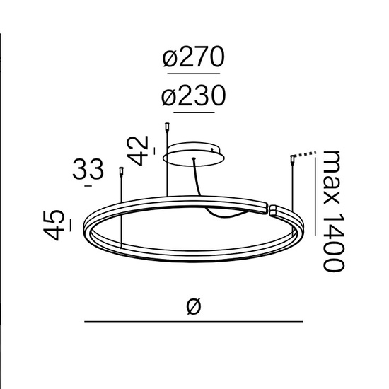 Lampa wisząca RIBBY circle up&down LED AQFORM